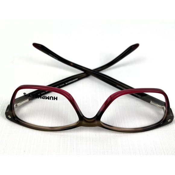 NEW Humphrey’s Eyeglasses 594013, 52-14-135 50/Red Frames w/Case, Metal Accent - Picture 6 of 12